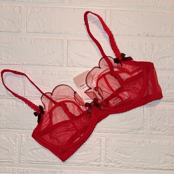 New Agent Provocateur Lorna Bra Color Red/Fire Size 34D - Picture 7 of 15